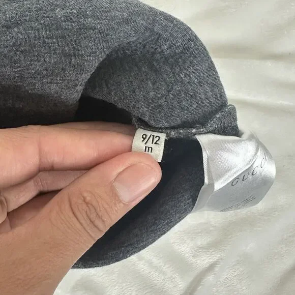 Gucci Children Tiger Floral Printed Grey Cotton Sweater Size 9/12M